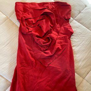 Adele Fado Red Strapless Dress